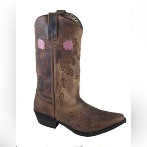SMOKY MOUNTAIN BOOTS Women's Rosette Brown Oil Distress Western Boot